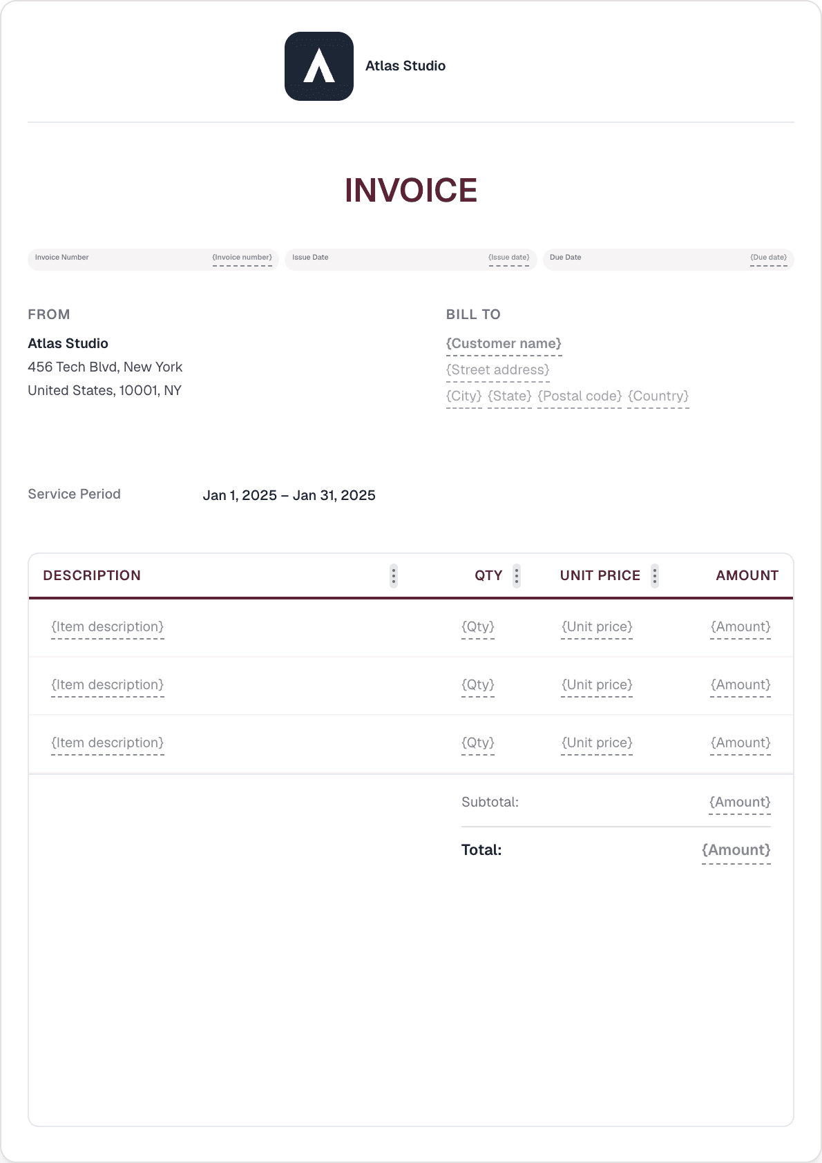 Legal & Law invoice template